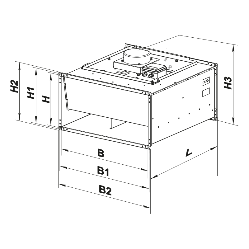 Blauberg Box EC 90x50-3 max  - Dimensions