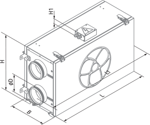 Blauberg KOMFORT Ultra EC L2 300-H S2 white - Dimensions