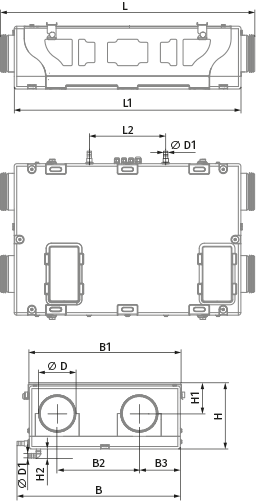 Blauberg KOMFORT EC D5B 180-E S14 - Dimensions