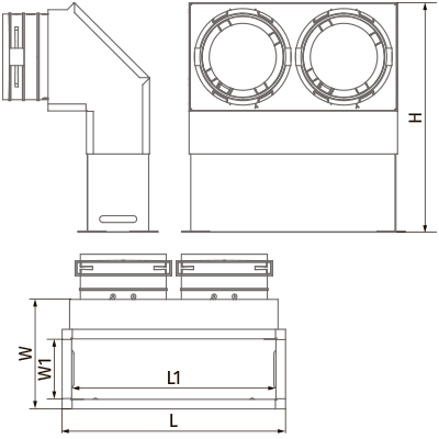 Blauberg BlauFast RPWB 234x70/90x2 M - Dimensions