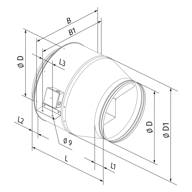 Blauberg Centro-M 355 L - Dimensions