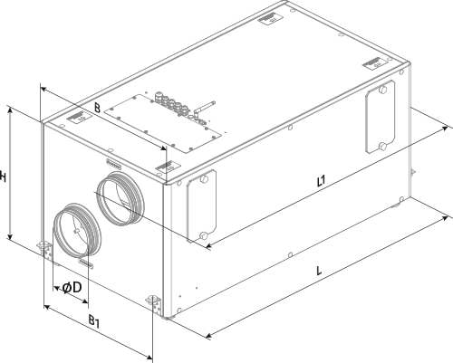 Blauberg KOMFORT EC LBE 400-E S21 - Dimensions