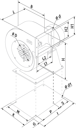 Blauberg S-Vent 250х127-5,5-2D-R90 - Dimensions