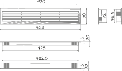 Blauberg Decor 455x91T-2 - Dimensions