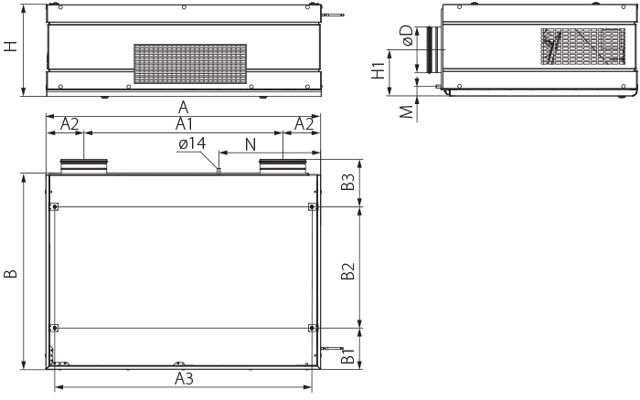 Blauberg CIVIC EC DB 500 S21 V.2 - Dimensions