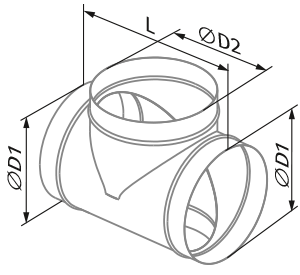Blauberg TSM-90° 125 - Dimensions