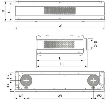 Blauberg CIVIC EC DBE2 500 S21 - Dimensions