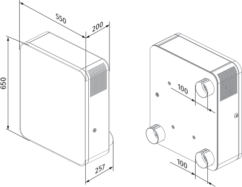 Blauberg Freshbox E1-100 WiFi - Dimensions