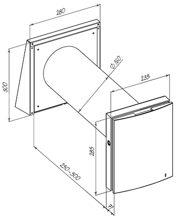 Blauberg VENTO Expert A50-1 W - Dimensions