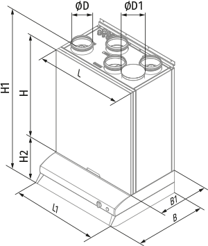 Blauberg KOMFORT Roto EC S2E 200 S21 - Dimensions