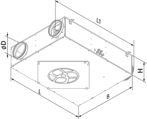 Blauberg KOMFORT ERV D 150 R S20 - Dimensions