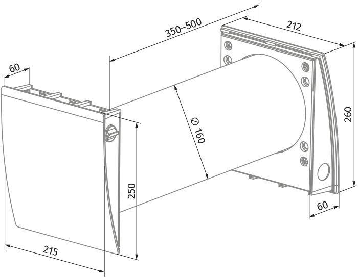 Blauberg Vento Eco Komfort Pro - Dimensions