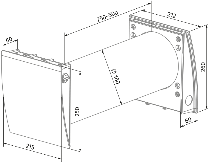 Blauberg Vento Eco Standard - Dimensions