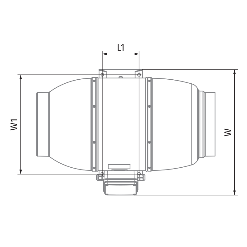 Blauberg Iso-Mix EC 315 FR1 - Dimensions
