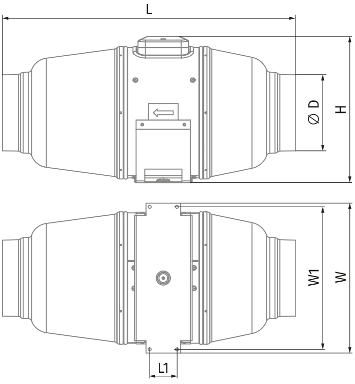 Blauberg Iso-Mix EC 160 - Dimensions