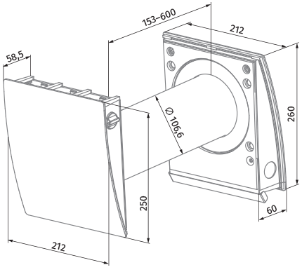 Blauberg VENTO Eco A30-4 S11 Pro - Dimensions