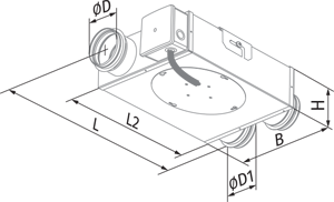 Blauberg Box-R 125 max - Dimensions