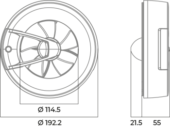 Blauberg O2 Supreme black - Dimensions