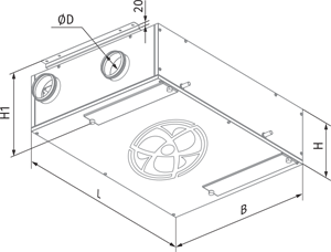 Blauberg KOMFORT EC DB 160 L S14 - Dimensions