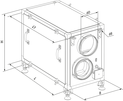 Blauberg KOMFORT L 1200 - Dimensions