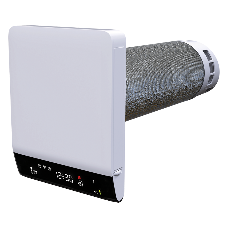 Blauberg Freshpoint 160-E - Smart HRV unit for single-room ventilation with air filtration, an electric heater, customizable air flow settings and a user-friendly interface